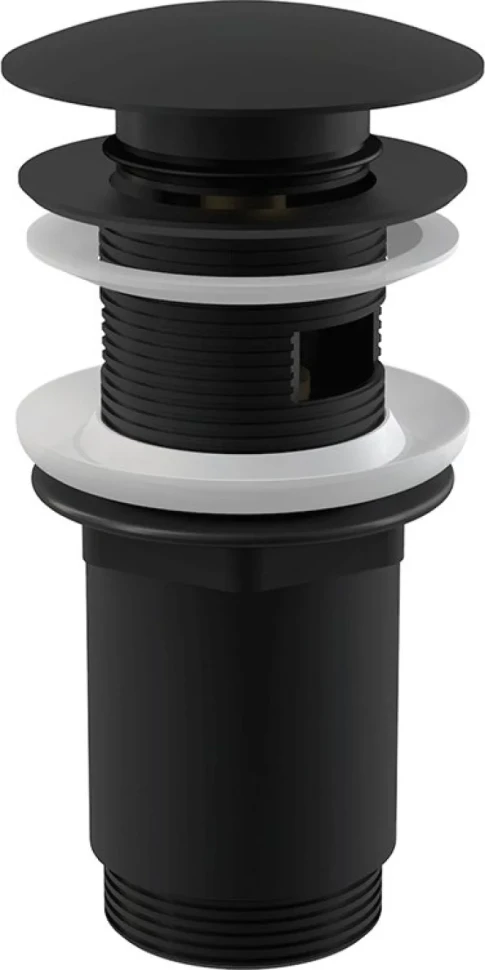 Донный клапан для раковины AlcaPlast A392 BLACK с переливом, матовый черный