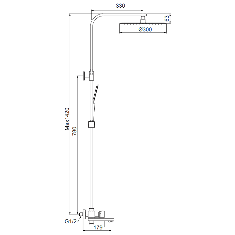 Душевая стойка Frap H802 F24802-16 черная