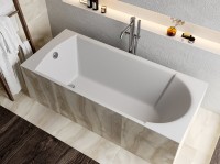 Ванна из искусственного камня Marmo Bagno Глория 170x80 см, пристенная, белая, на ножках