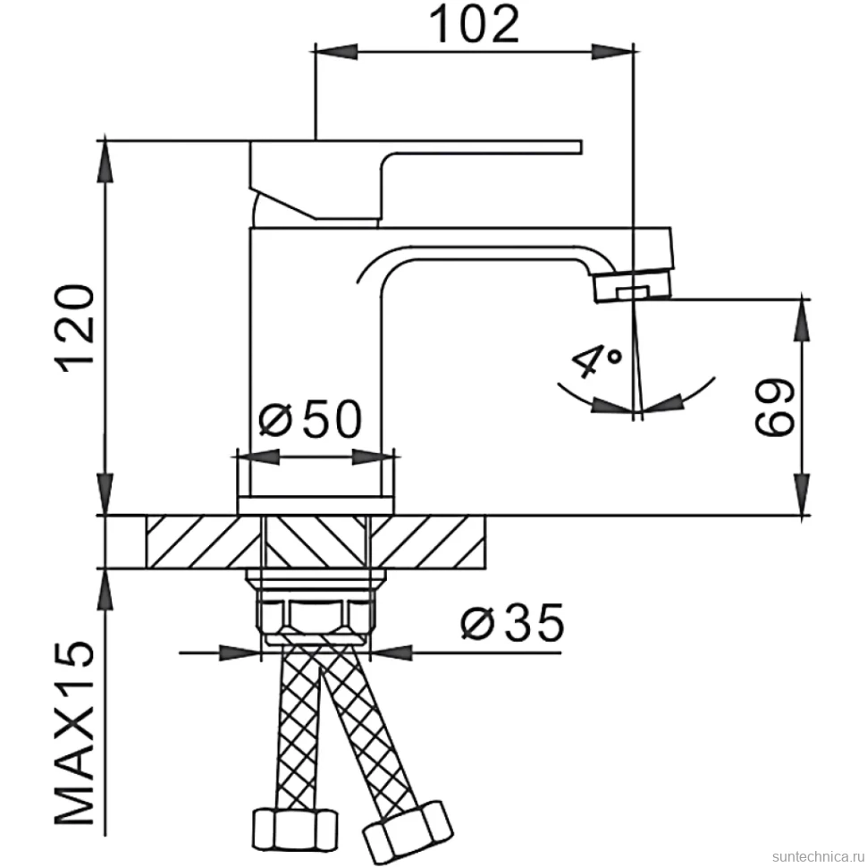 Смеситель для раковины Frap H42 F1042 черный, хром