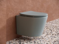 Комплект Унитаз подвесной Ceramicanova Balearica Rimless CN6000MH антрацит матовый + Инсталляция STWORKI + Кнопка 230823 хром матовый
