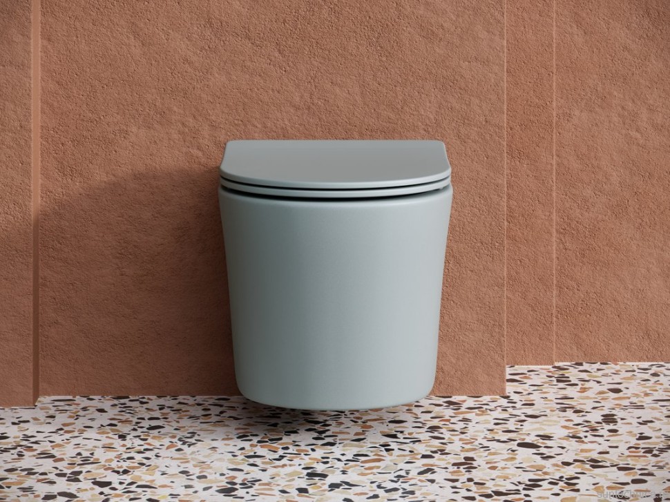 Комплект Унитаз подвесной Ceramicanova Balearica Rimless CN6000MH антрацит матовый + Инсталляция STWORKI + Кнопка 230823 хром матовый