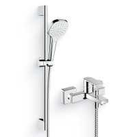Душевой комплект Смеситель Hansgrohe Vernis Shape 71450000 хром + Гарнитур Croma Select E 26584400 белый, хром