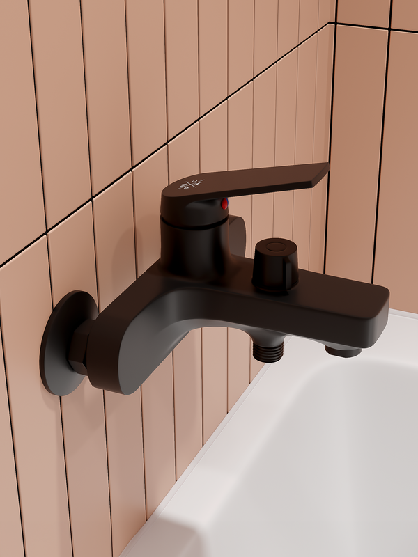 Смеситель для ванны с душем РМС PL7 PL7BL-009E черный