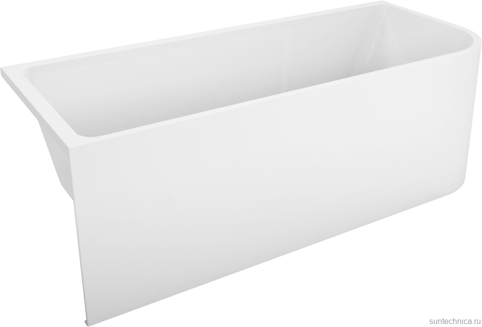 Акриловая ванна BelBagno BB712-1700-730-L 170x75 см, левая, пристенная, белая, асимметричная, на ножках, со сливом-переливом, с донным клапаном