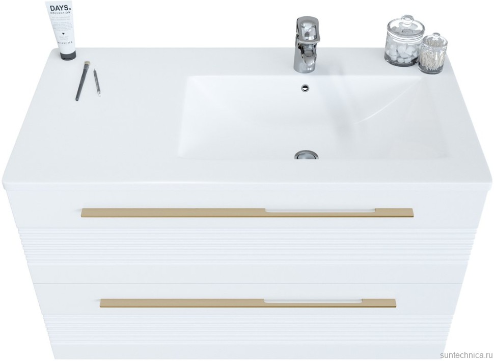 Тумба с раковиной Sanvit Соната 2-90 R 2 ящика, белая