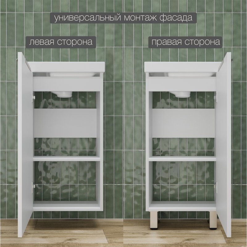 Тумба под раковину без столешницы Style Line Соло 40 белая