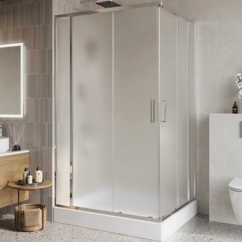 Душевой уголок BelBagno Luce AH-22-120/100-P-Cr профиль хром, стекло рифленое