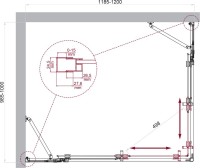 Душевой уголок BelBagno Luce AH-22-120/100-P-Cr профиль хром, стекло рифленое