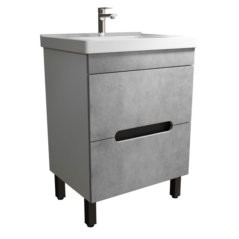 Тумба с раковиной Mixline Честер 60 бетон