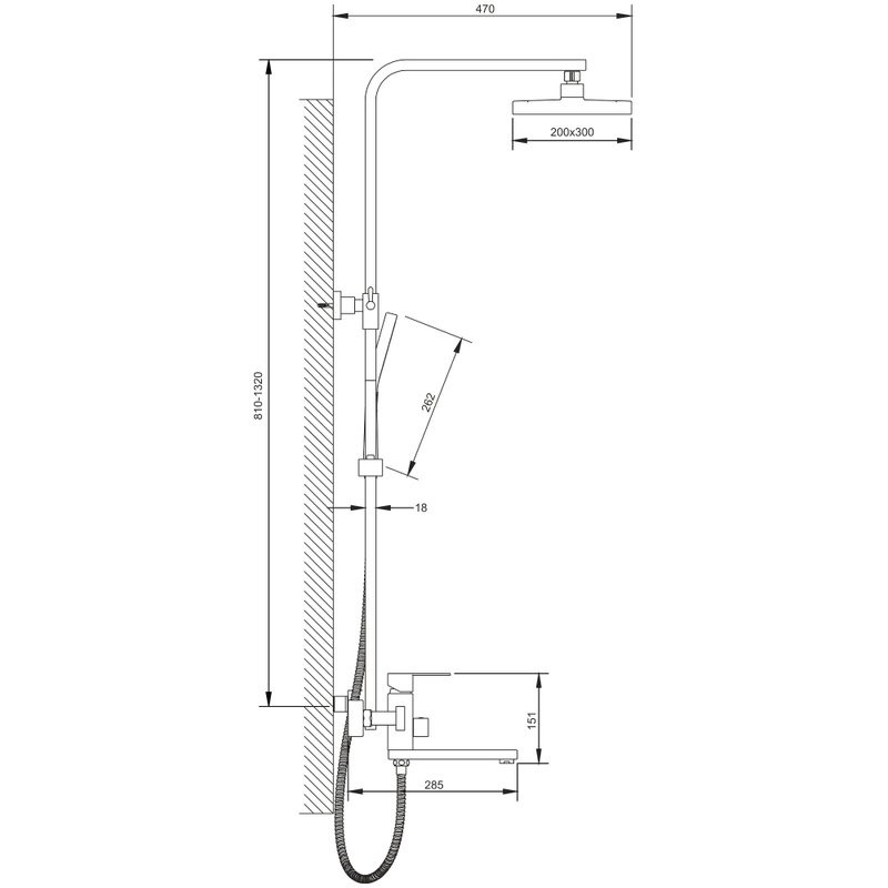 Душевая стойка BELZ B24817-5 брашированное золото