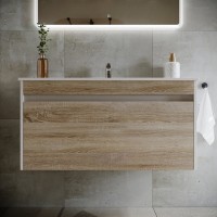 Тумба с раковиной Sancos Smart 100 см дуб бардолино