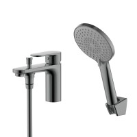 Смеситель на борт ванны AQUATEK Ника AQ1844BGM оружейная сталь