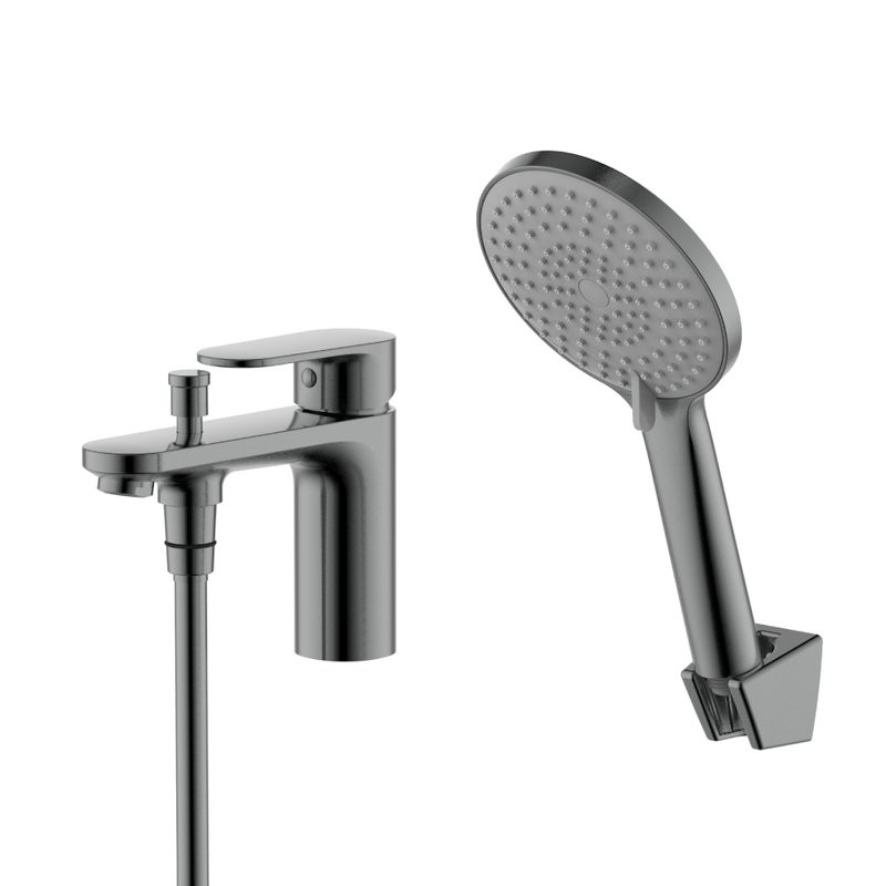 Смеситель на борт ванны AQUATEK Ника AQ1844BGM оружейная сталь