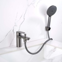 Смеситель на борт ванны AQUATEK Ника AQ1844BGM оружейная сталь