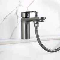 Смеситель на борт ванны AQUATEK Ника AQ1844BGM оружейная сталь Смеситель на борт ванны AQUATEK Ника AQ1844BGM оружейная сталь