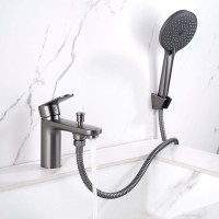 Смеситель на борт ванны AQUATEK Ника AQ1844BGM оружейная сталь