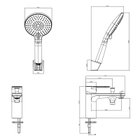 Смеситель на борт ванны AQUATEK Ника AQ1844BGM оружейная сталь