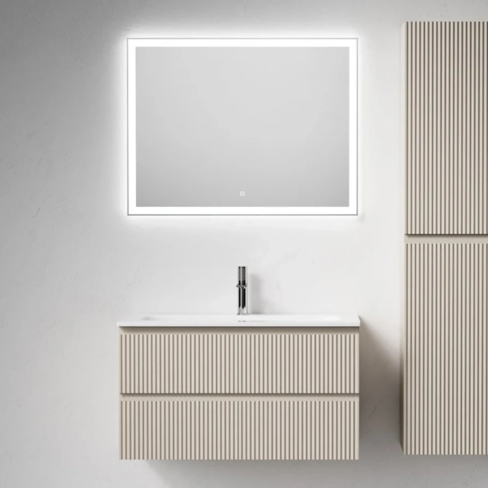 Мебель для ванной комнаты Sancos Snob R 90 подвесная, beige soft, раковина СN7019