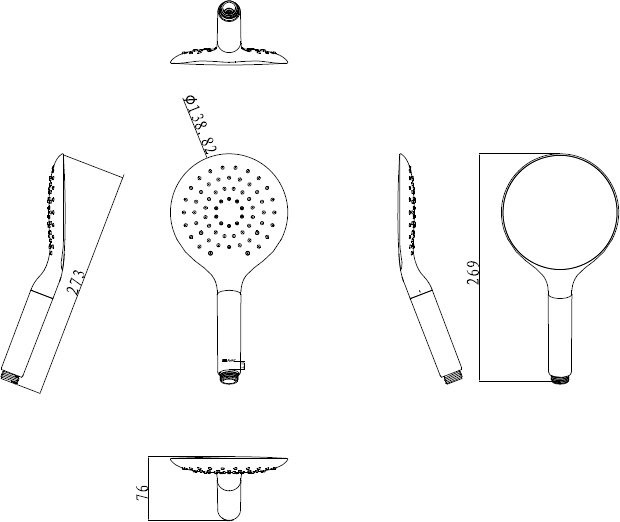 Душевая лейка Bravat P70144CP-RUS хром
