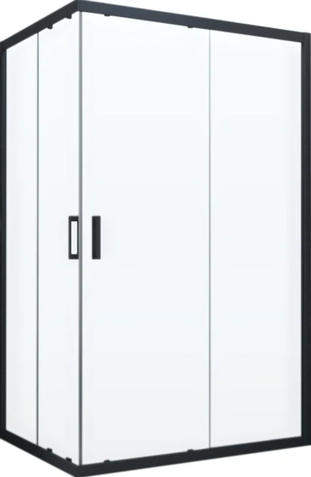 Душевой уголок Vegas Glass ZA-F Novo 120*110 02М 01 профиль черный матовый, стекло прозрачное