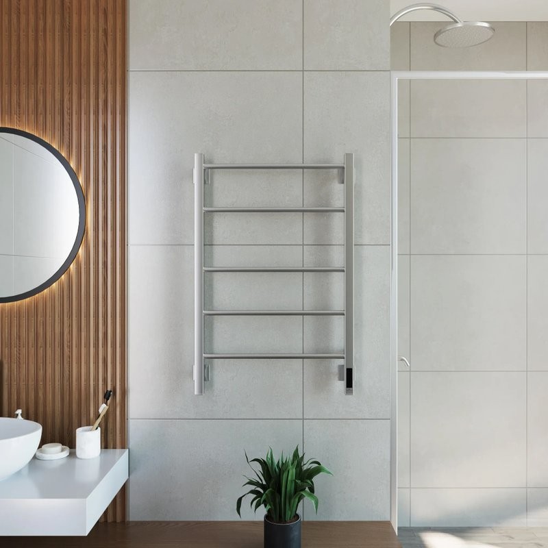 Полотенцесушитель электрический Grota Costa 530х800 NM EL 80x55 см, подключение справа, слева, скрытое подключение справа, матовый хром, лесенка