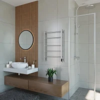 Полотенцесушитель электрический Grota Costa 530х800 NM EL 80x55 см, подключение справа, слева, скрытое подключение справа, матовый хром, лесенка