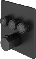 Термостатический смеситель встраиваемый Plumberia Selection PSBOX KITPSB2903NO С ВНУТРЕННЕЙ ЧАСТЬЮ, матовый черный