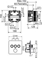 Термостатический смеситель встраиваемый Plumberia Selection PSBOX KITPSB2903NO С ВНУТРЕННЕЙ ЧАСТЬЮ, матовый черный