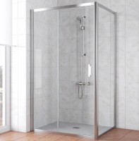 Душевой уголок Vegas Glass ZP+ZPV Tur Novo 140*90 08 01 профиль глянцевый хром, стекло прозрачное