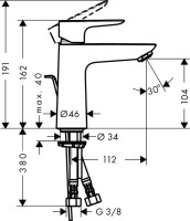 Смеситель для раковины Hansgrohe Talis E 71710000