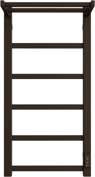 Полотенцесушитель электрический Двин Fj Plaza Neo 80/40 чёрный матовый, с полкой