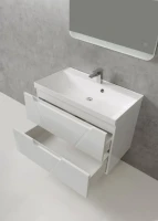 Мебель для ванной комнаты BelBagno Vittoria 90 подвесная, bianco lucido, белая глянцевая раковина