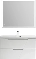 Мебель для ванной комнаты BelBagno Vittoria 90 подвесная, bianco lucido, белая глянцевая раковина