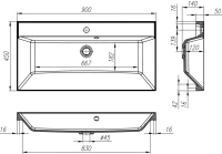 Мебель для ванной комнаты BelBagno Vittoria 90 подвесная, bianco lucido, белая глянцевая раковина