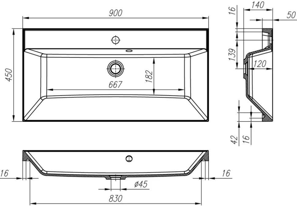 Мебель для ванной комнаты BelBagno Vittoria 90 подвесная, bianco lucido, белая глянцевая раковина