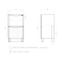 Тумба под раковину без столешницы Vigo Glem 50 напольная, 2 ящика, глянцевая белая