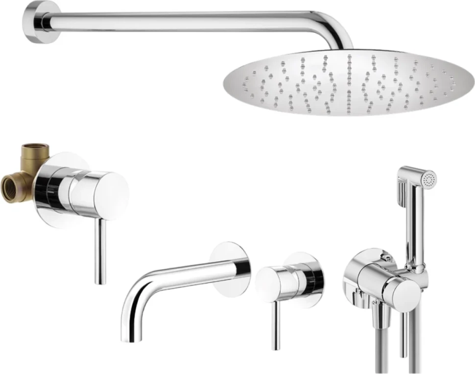 Комплект для ванной Plumberia Selection Ixo KITZXO01CR210 С ВНУТРЕННЕЙ ЧАСТЬЮ, хром