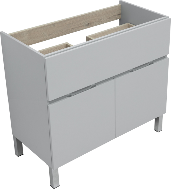 Тумба под раковину Aquanet Алвита 90 напольная, серая, с дверками и ящиком
