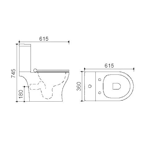 Унитаз-компакт напольный AZARIO Verde AZ-2224 глянцевый белый