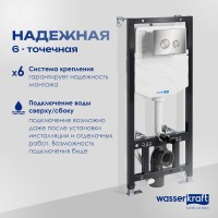 Система инсталляции для унитазов Wasserkraft Aller 10TLT.010.ME.BN01 с кнопкой смыва никель