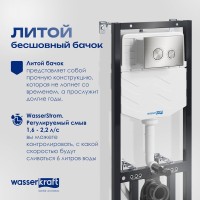 Система инсталляции для унитазов Wasserkraft Aller 10TLT.010.ME.BN01 с кнопкой смыва никель