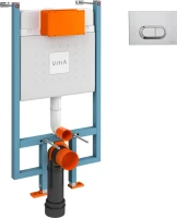 Система инсталляции для унитазов VitrA V-Fix Core 738-5800-01 с кнопкой смыва 740-0940 сталь Система инсталляции для унитазов VitrA V-Fix Core 738-5800-01 с кнопкой смыва 740-0940 сталь