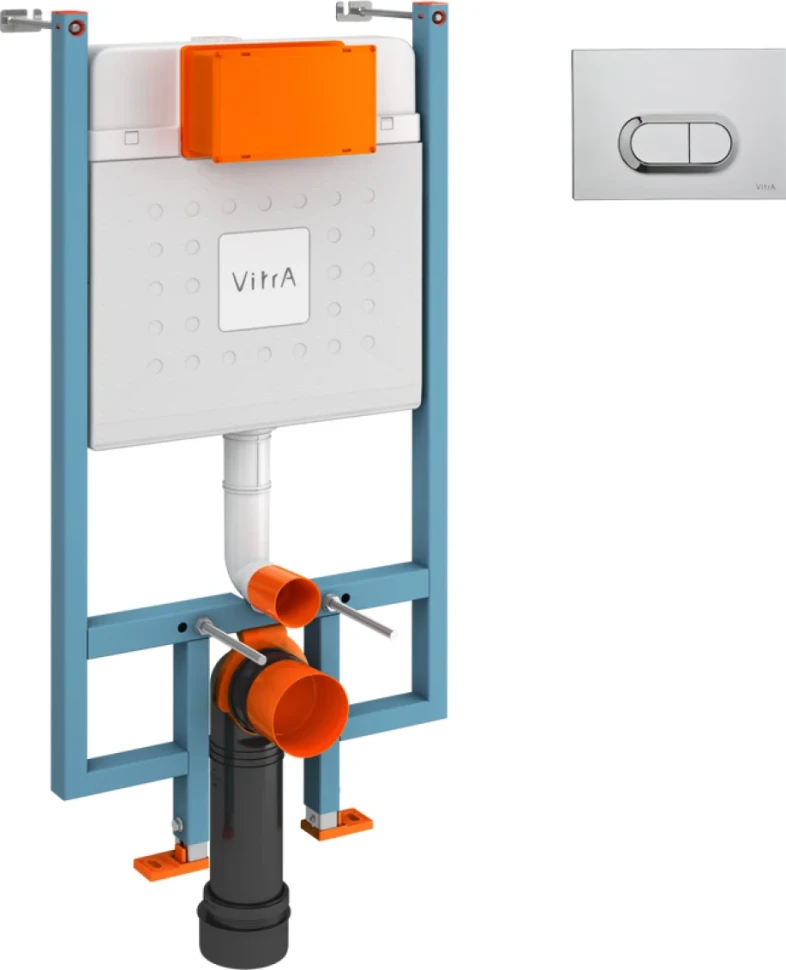 Система инсталляции для унитазов VitrA V-Fix Core 738-5800-01 с кнопкой смыва 740-0940 сталь