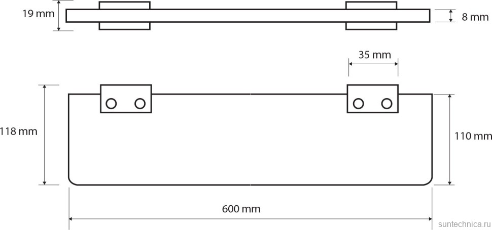 Полка Bemeta Nero 135002240