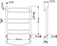 Полотенцесушитель водяной Secado Милан 2 75x55 см, бронза, лесенка, латунь Полотенцесушитель водяной Secado Милан 2 75x55 см, бронза, лесенка, латунь