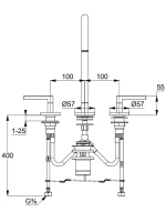 Смеситель для раковины Kludi Nova Fonte Puristic 20143N115 брашированная бронза PVD
