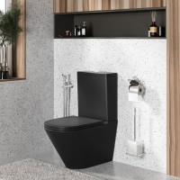 Унитаз-компакт напольный Grossman Торнадо GR-4449BMSQ матовый черный