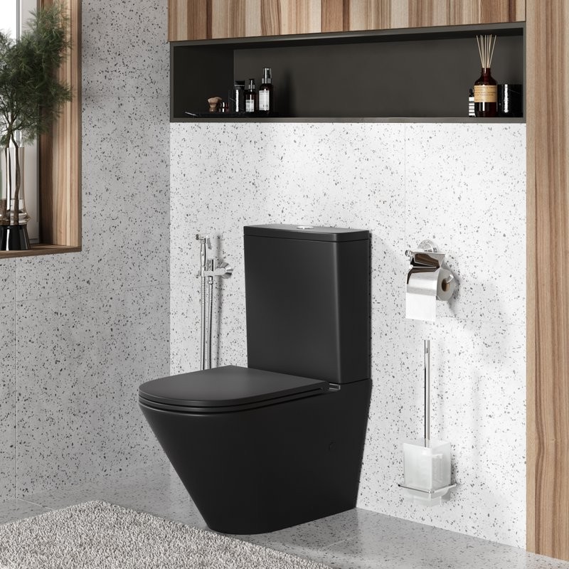 Унитаз-компакт напольный Grossman Торнадо GR-4449BMSQ матовый черный