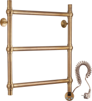 Полотенцесушитель электрический Secado Флоренция 1 65x55 см, подключение справа, бронза, лесенка, латунь